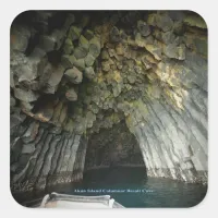 Akun Island Columnar Basalt Cave Square Sticker