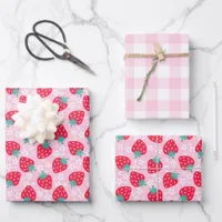 Strawberry Birthday Party Berry Sweet Wrapping Paper Sheets