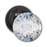 Elegant Modern Botanical Dusty Blue Floral Wedding Bottle Opener