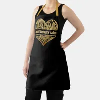 14k Gold Beauty Salon Glitter Heart Hair Stylist Apron