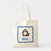 Tote Bag - Cat Letter Q with Name in Frame