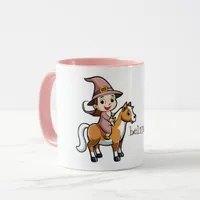 Cute Witch Riding a Horse Mug