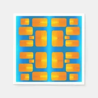 Minimalism Abstract Aqua and Bright Orange Napkins