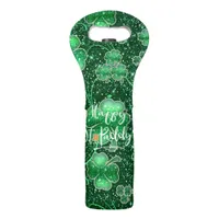 Glittering Shamrocks Happy St. Paddy's ID289 Wine Bag