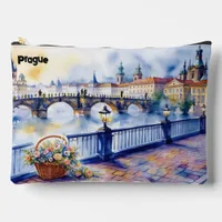 Prague - Czech Republic Watercolor Sketch | Accessory Pouch