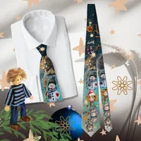 Christmas Magic blue All-Over-Print  Neck Tie