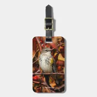 Myrtle Yellow-Rumped Warbler in the Tree Luggage Tag