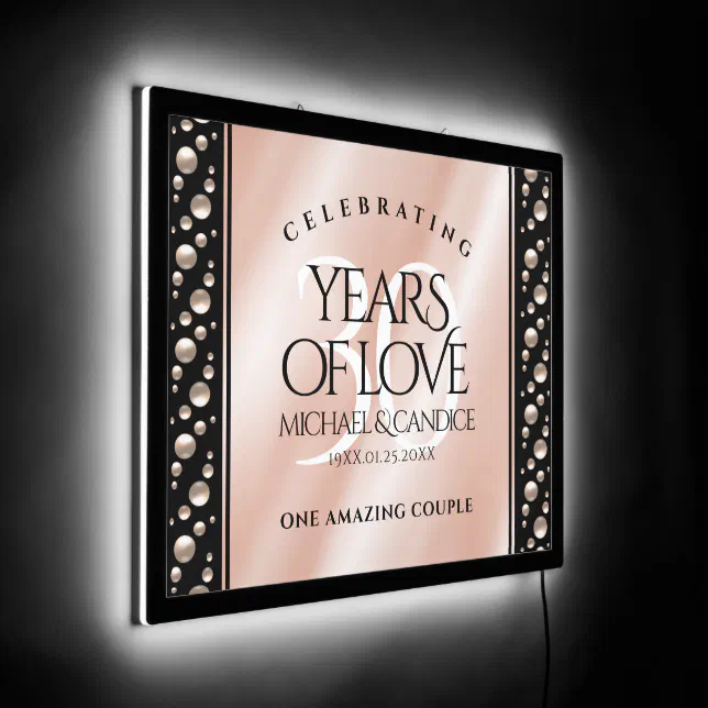 Elegant 30th Pearl Wedding Anniversary Celebration LED Sign