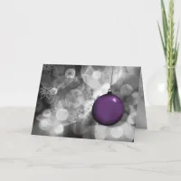 festive silver purple Corporate Christmas Card