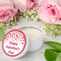 Valentine's Day Red Confetti Hearts Personalized Mini Candle Favors