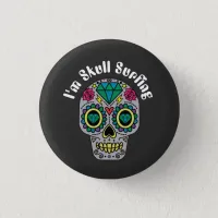 Decorated Abstract Skull Button