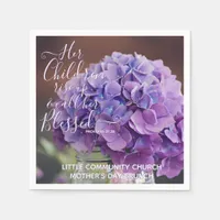 Elegant Hydrangea Christian Mothers Day Verse Napkins