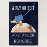 Trump Fly on Pence Head with Flyswatter, ZFJ Jigsaw Puzzle