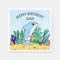 Personalized Baby Shark Birthday Napkins