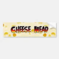 Cheese Head Wisconsin Humor Bumper Sticker