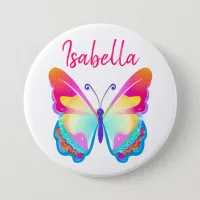 Personalized Colorful Butterfly Personalized Name Button
