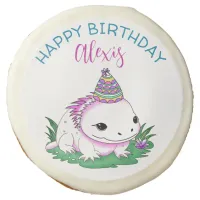 Personalized Birthday Girl Axolotl Themed Sugar Cookie