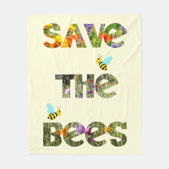 Save Bees Fleece Blanket