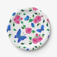 Butterflies and Roses Paper Plates