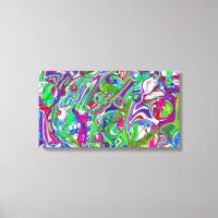 Abstract Chaos Colorful Art Canvas Print