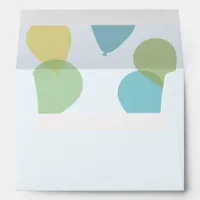 Cute Blue Green Birthday Party Balloons Envelope