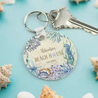 Family Name Beach House Coral Reef Keychain