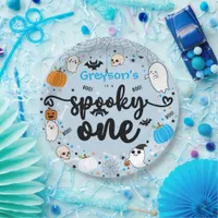 Spooky One Cute Halloween Ghost 1st Birthday Party Paper Plates