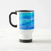 Aqua Blue, Purple and Teal Abstract Art  Travel Mug