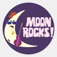 The Moon Rocks Cartoon Classic Round Sticker