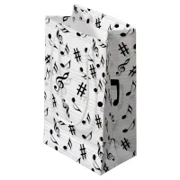 Abstract Composer Musical Notes Pattern Small Gift Bag