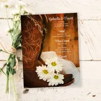 White Daisies Cowboy Boots Western Wedding Menu