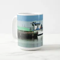 Dubuque, Iowa Pusher Boat on the Mississippi River Coffee Mug