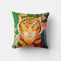Floral Retro Tiger Pillow