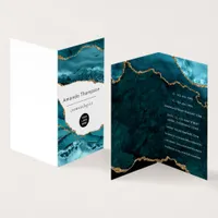 Turquoise and Gold Geode Agate Stone Business Card