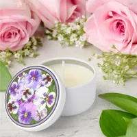 Pansy Flowers Botanical Art Mini Candle Favors