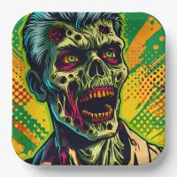 Spooky Zombie Halloween Party Paper Plates