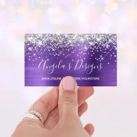 Silver Glitter Amethyst Foil Online Store Business Card