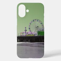 Green Purple Santa Monica Pier iPhone 16 Plus Case