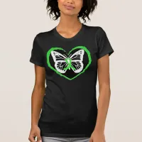 Lyme Disease Awareness Butterfly Lyme Ribbon Heart T-Shirt