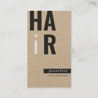 Stylish Monotone Kraft Hairdresser Business Card