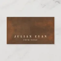  Rustic Brown Iron Steel Bold Stencil Construction Business Card