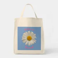 Believe in Yourself - Cheerful White Daisy Tote Bag