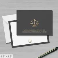 Gold Scale Modern Legal Note Card