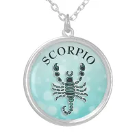 Horoscope Sign Scorpio Charm Silver Plated Necklace
