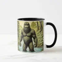 Bigfoot standing in Water Cartoon Mug