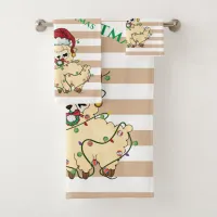 Christmas Llama Bath Towel Set