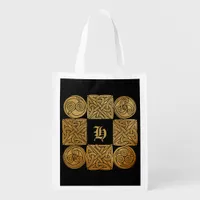 Personalized Celtic Knotwork Cross Grocery Bag