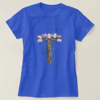 Soft Florals & Pastel Chic Tulip Monogram 'M' T-Shirt