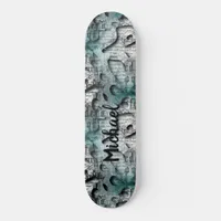 Blue Grafitti Swag illustration with Typograpy Skateboard