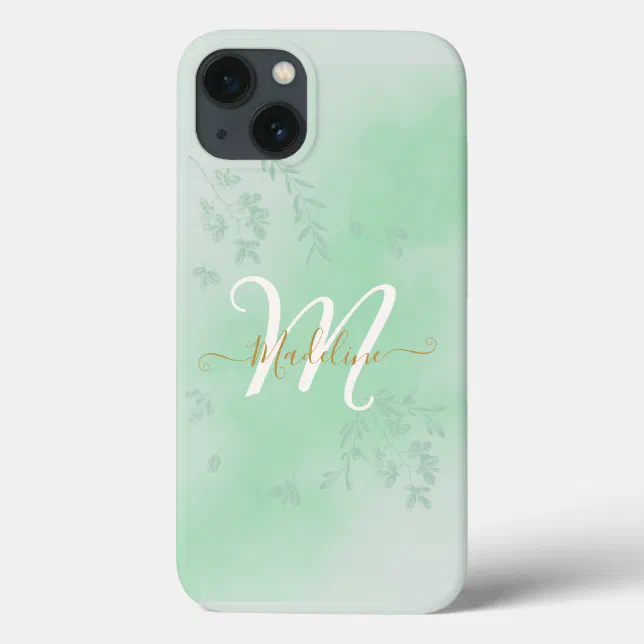 Watercolor Botanical Leaves Foliage Monogram Case-Mate iPhone Case